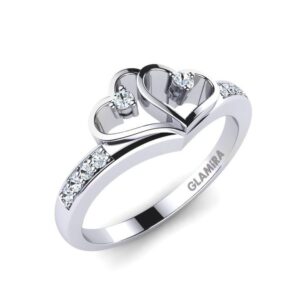 Twin Hearts Silver Ring